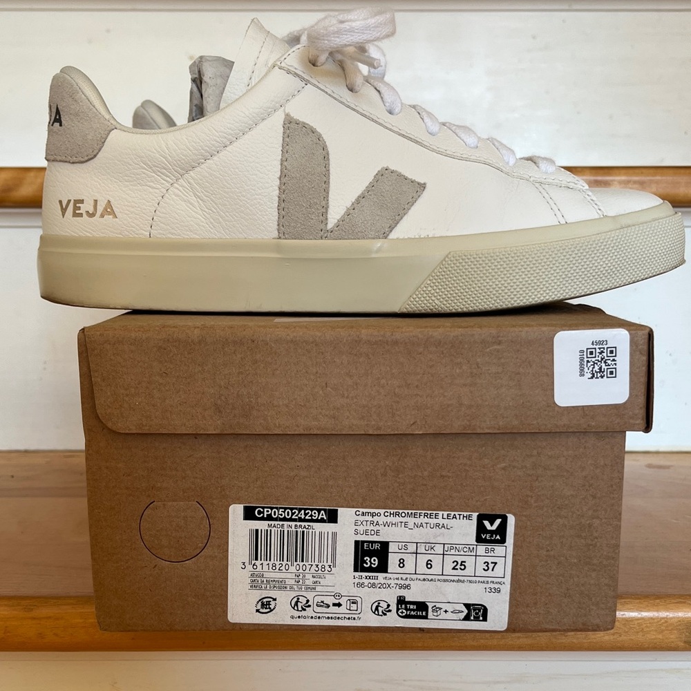 Veja Women’s Campo Leather White Natural Suede Sneakers